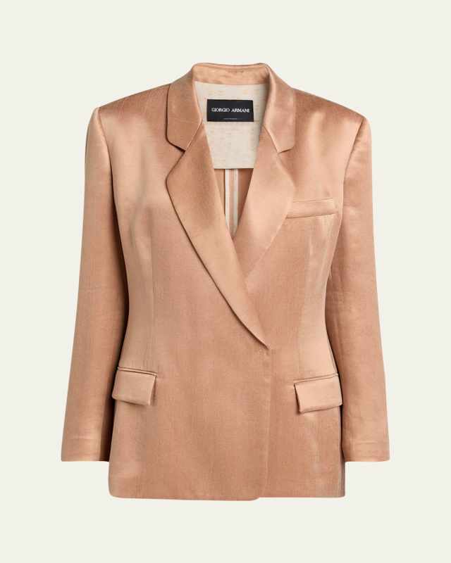 Cupro Double-Breasted Blazer Jacket
